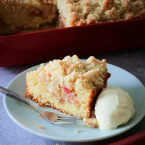 German Rhubarb Streusel Cake