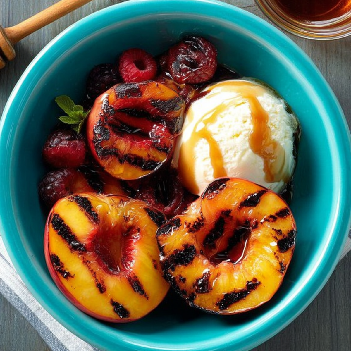 Grilled Honey Balsamic Glazed Fruit