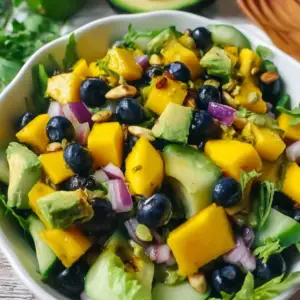 Mango Cucumber Salad with Blueberries and Avocado