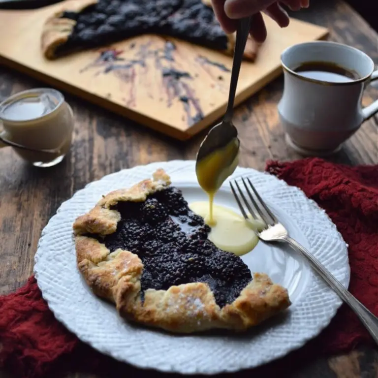Mulberry Galette w Vanilla Sauce