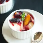 Nectarine Panna Cotta with Roasted Plums