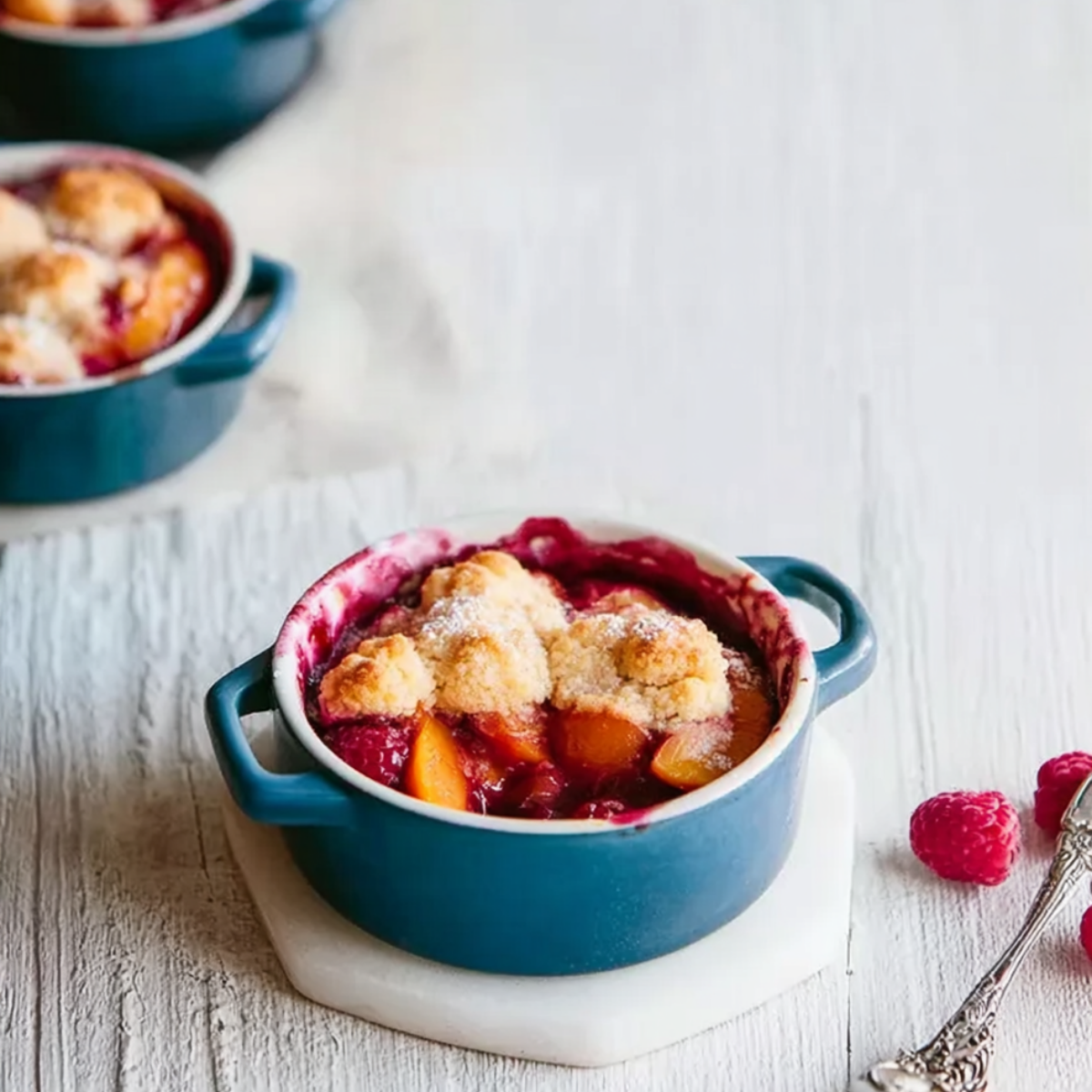 Nectarine & Raspberry Cobbler