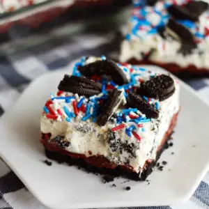 No Bake Fireworks Oreo Cheesecake Bars
