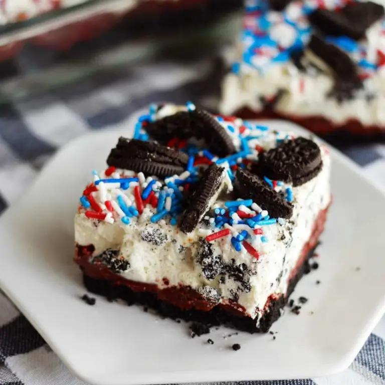 No Bake Fireworks Oreo Cheesecake Bars
