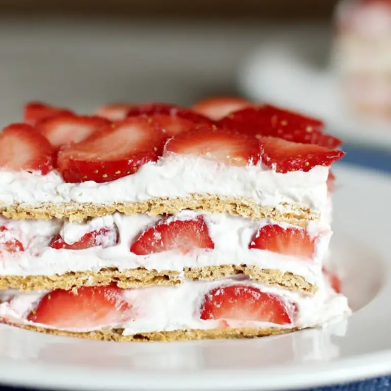 No Bake Strawberry Icebox Cake