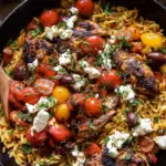 One Skillet Greek Chicken and Orzo