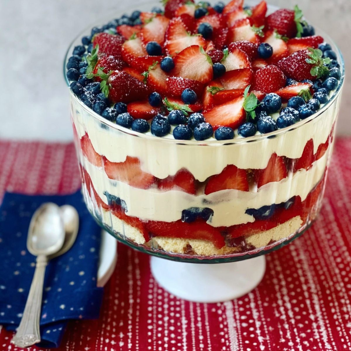 Patriotic Berry Trifle