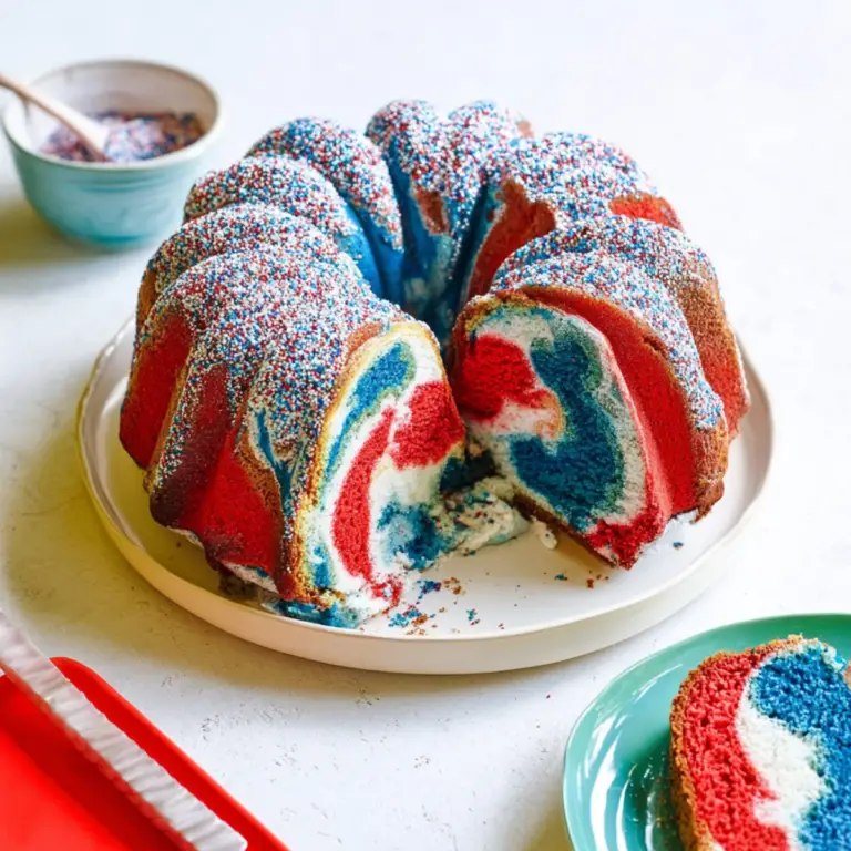 Red White & Blue Marble Cake