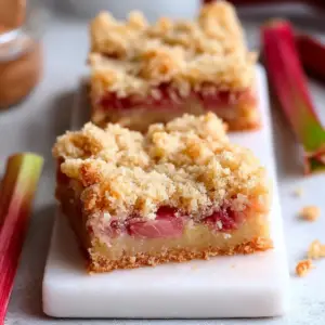 Rhubarb Bars with Shortbread Crust
