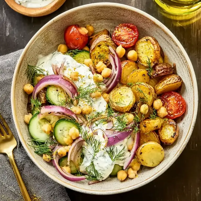 Roasted Potato Tzatziki Bowls