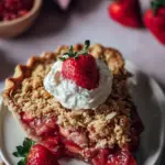 Strawberry Rhubarb Almond Crumble Pie