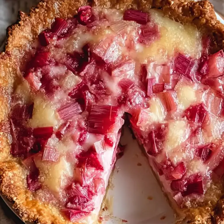 Strawberry Rhubarb Custard Pie