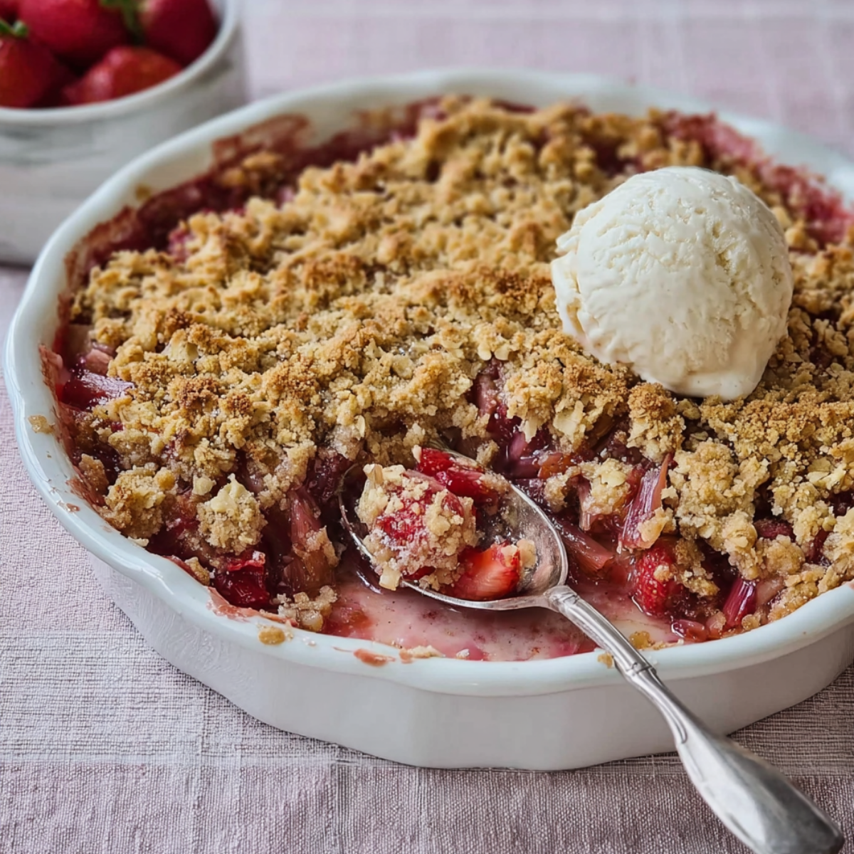 Sublime Strawberry Rhubarb Crisp