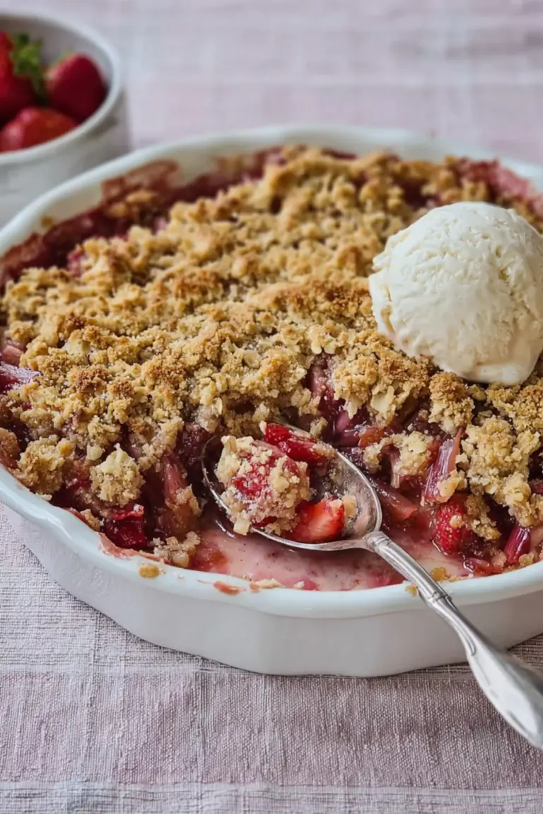 Sublime Strawberry Rhubarb Crisp
