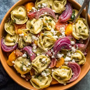 Tortellini Salad with Marinated Artichokes and Feta