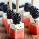 Watermelon Feta Blackberry Skewers