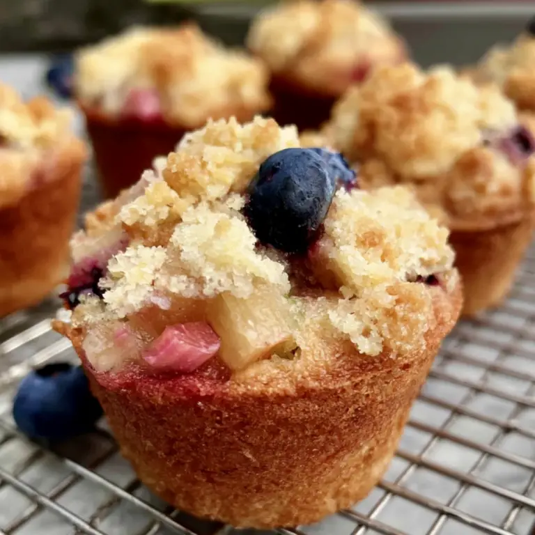Blueberry Rhubarb Muffins