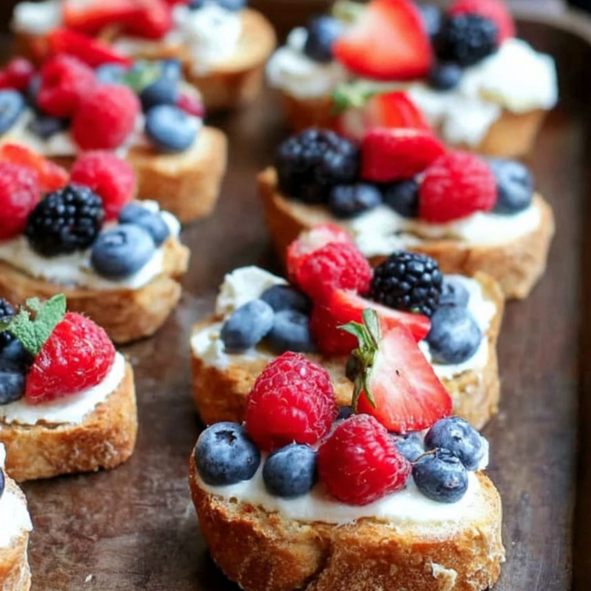 Summer Berry Crostini with Lemon