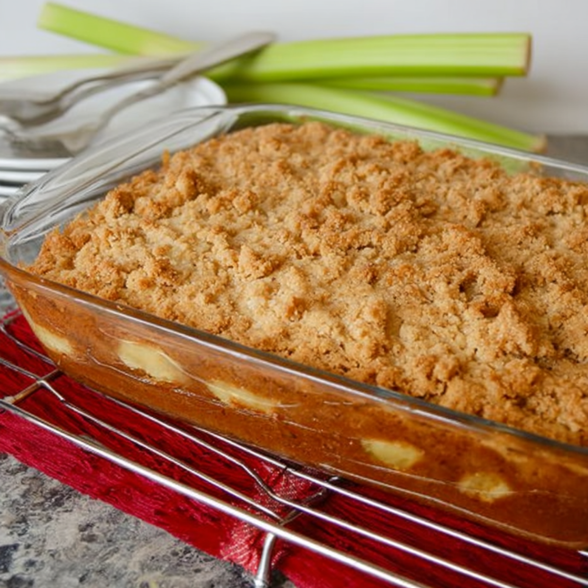 Brown Sugar Topped Rhubarb Cake