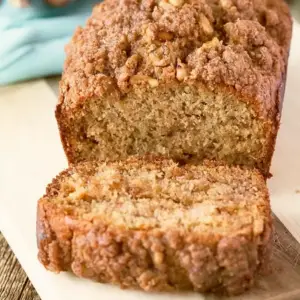 Cinnamon Streusel Rhubarb Bread