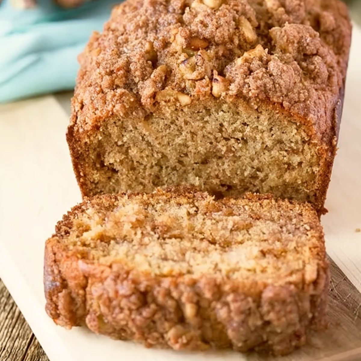 Cinnamon Streusel Rhubarb Bread