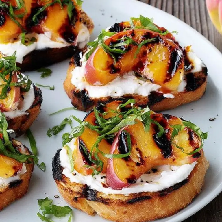 Grilled Nectarine & Cheese Crostini