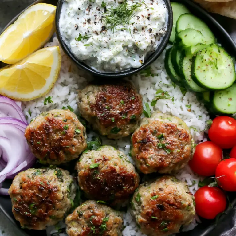 Greek Turkey Meatballs with Tzatziki Sauce