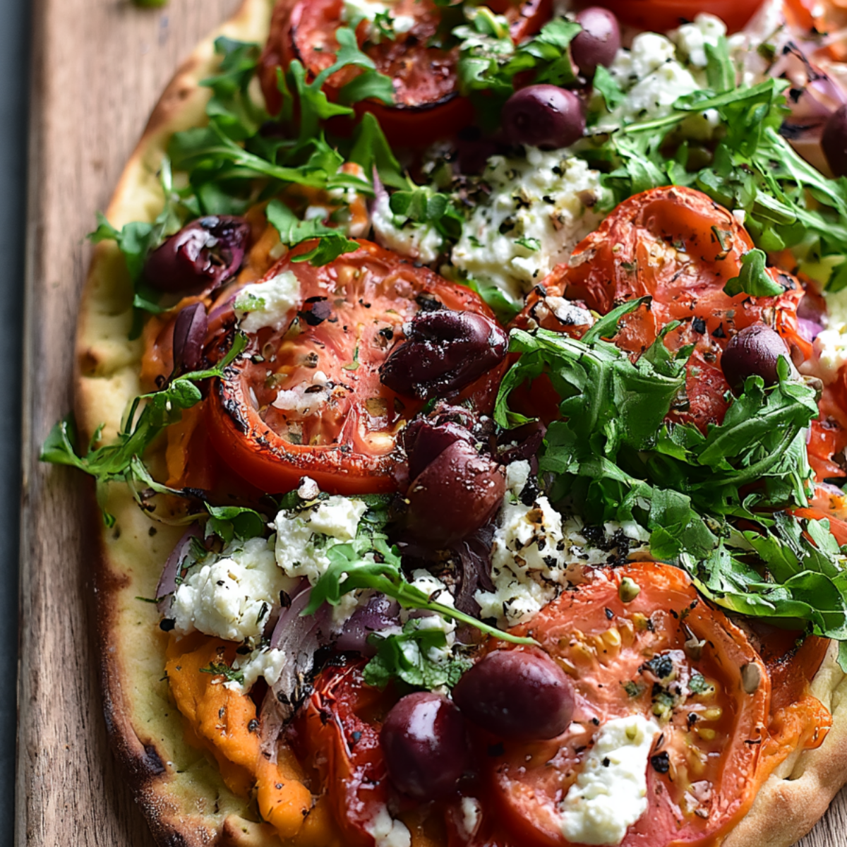 Mediterranean Naan Bread Pizza