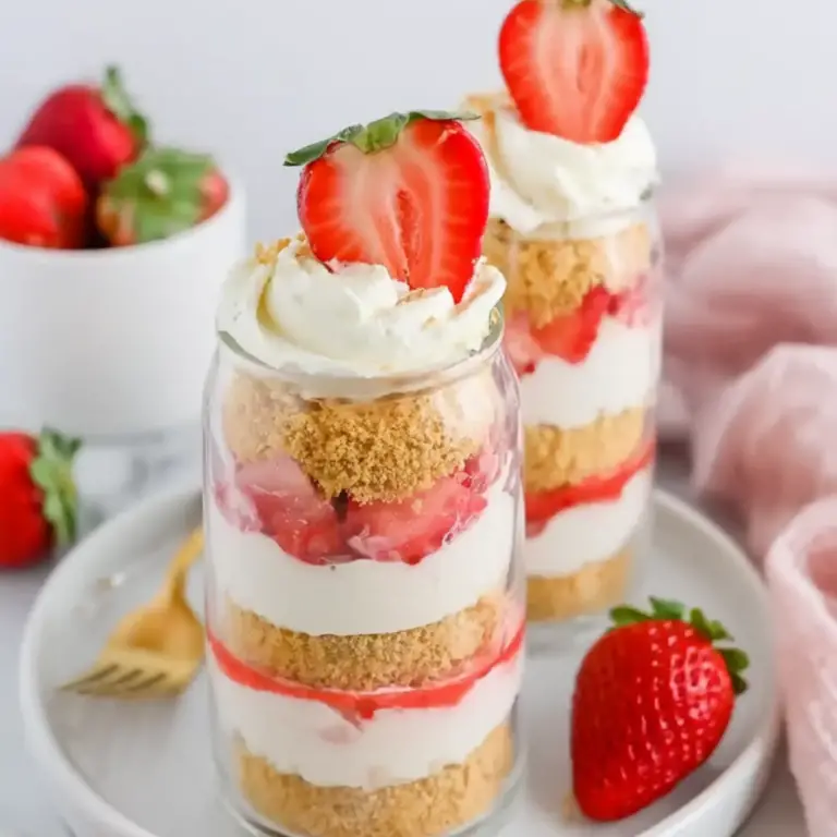 No Bake Strawberry Cheesecake Parfaits