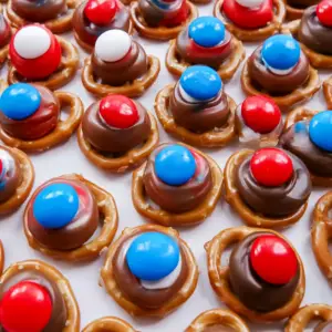 Patriotic Caramel Pretzel Bites