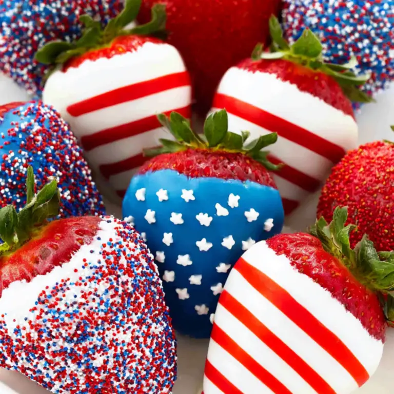 Patriotic Chocolate Covered Strawberries