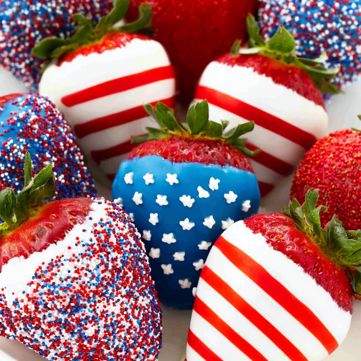 Patriotic Chocolate Covered Strawberries