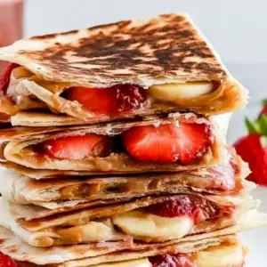 Peanut Butter Strawberry Banana Quesadilla