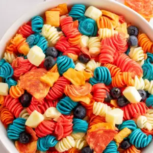 RED WHITE AND BLUE PASTA SALAD