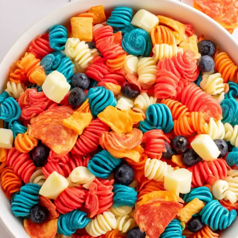 RED WHITE AND BLUE PASTA SALAD