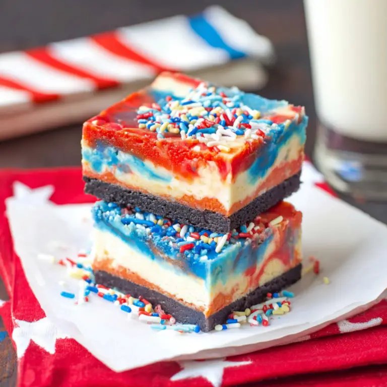Red White and Blue Cheesecake Bars