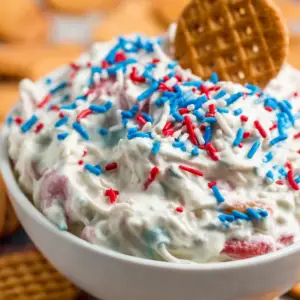 Red White and Blue Funfetti Dip