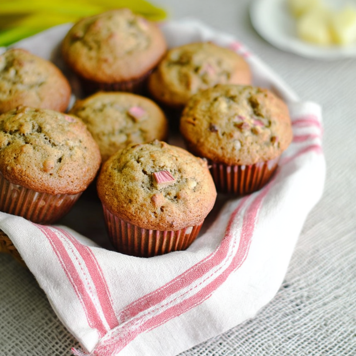 Rhubarb Banana Muffins