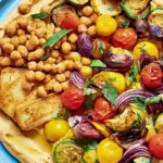 Roasted Veggies with Halloumi and Chickpeas