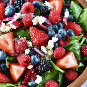Spinach Berry Salad with Sweet Poppy Seed Dressing