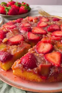 Strawberry Rhubarb Upside Down Cake