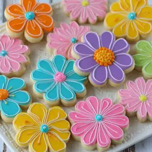 Summer Flower Decorated Cookies