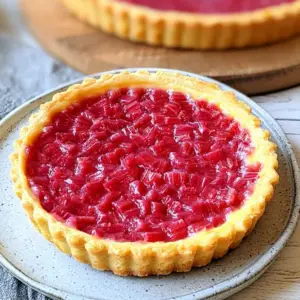 Sweet Rhubarb Custard Tart