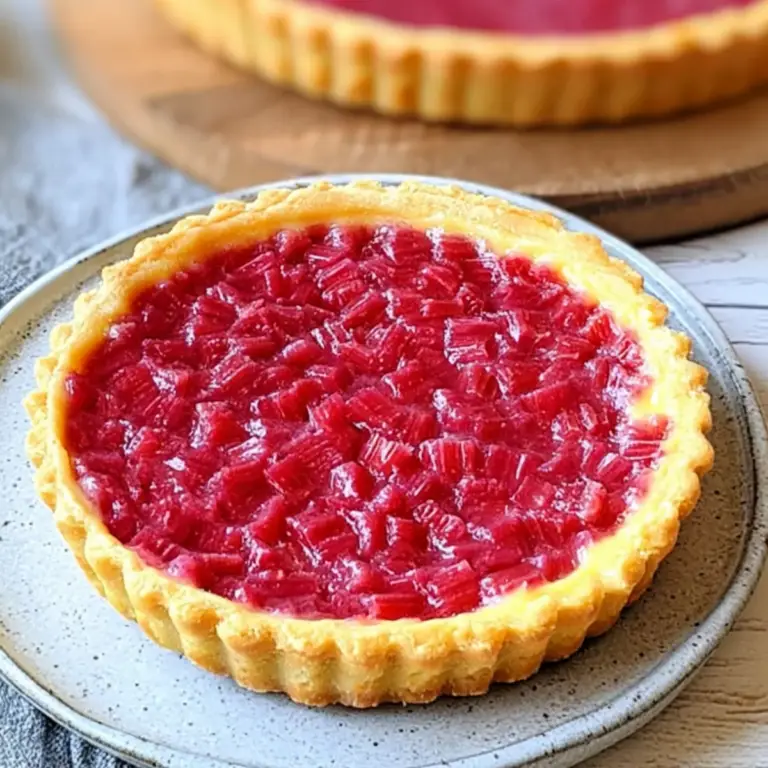 Sweet Rhubarb Custard Tart