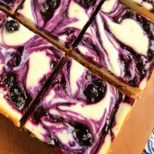 Blueberry Swirl Cheesecake Bars