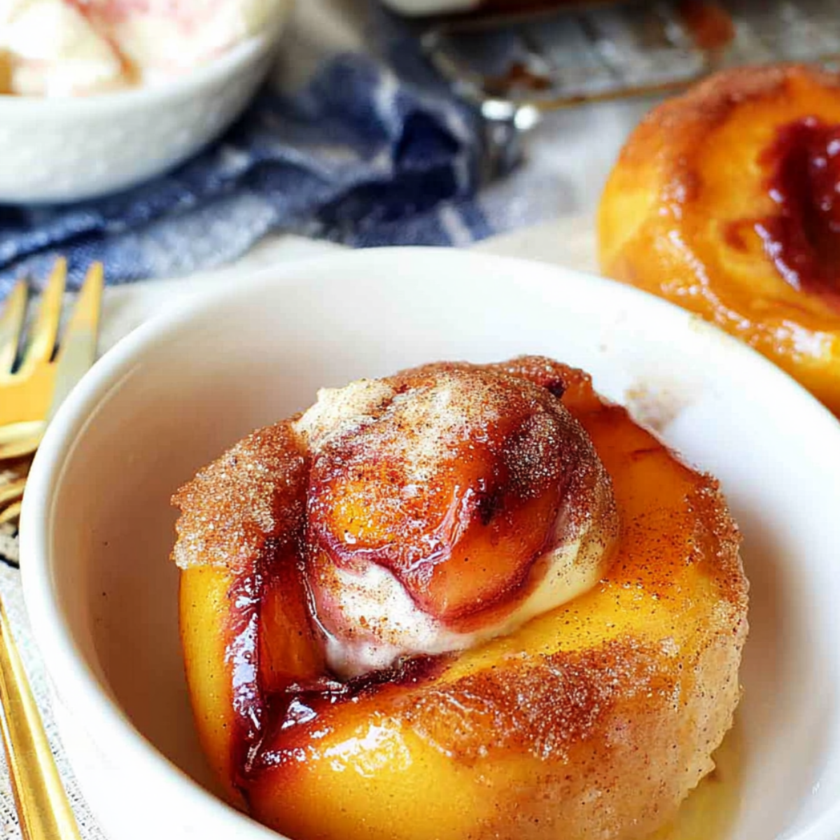 Cinnamon Sugar Baked Peaches