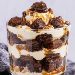 Decadent Caramel Brownie Trifle