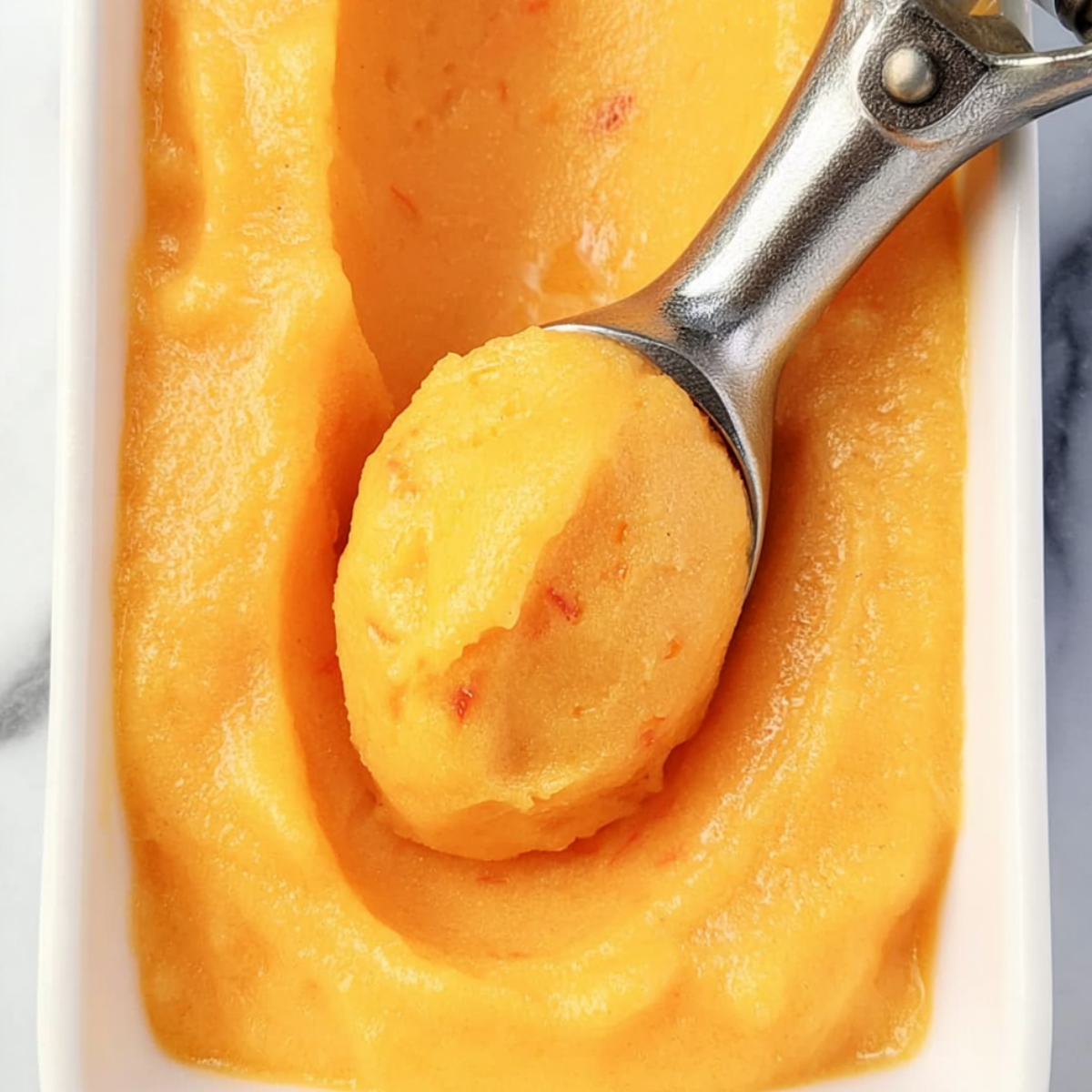 Peach Sorbet Without Ice Cream Maker