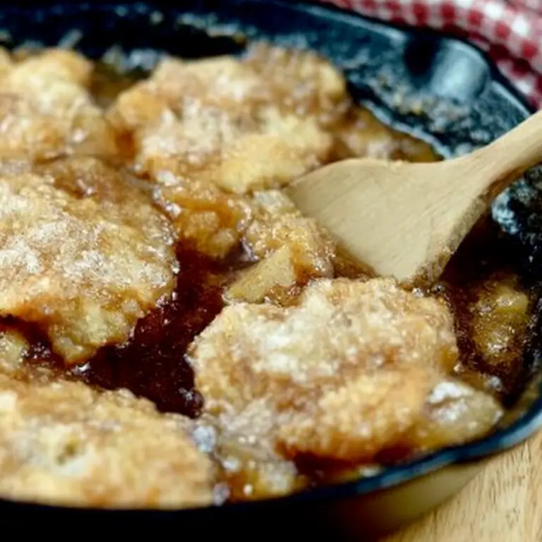 Bourbon Apple Pandowdy in an Iron Skillet